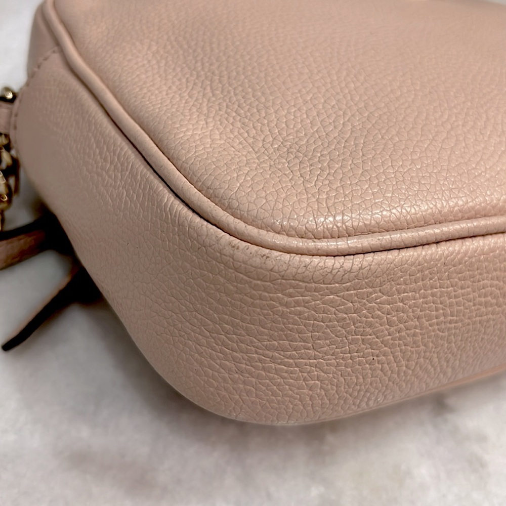 Michael Kors Blush Pebbled Leather Chain Detail Crossbody Bag - Picture 10 of 16
